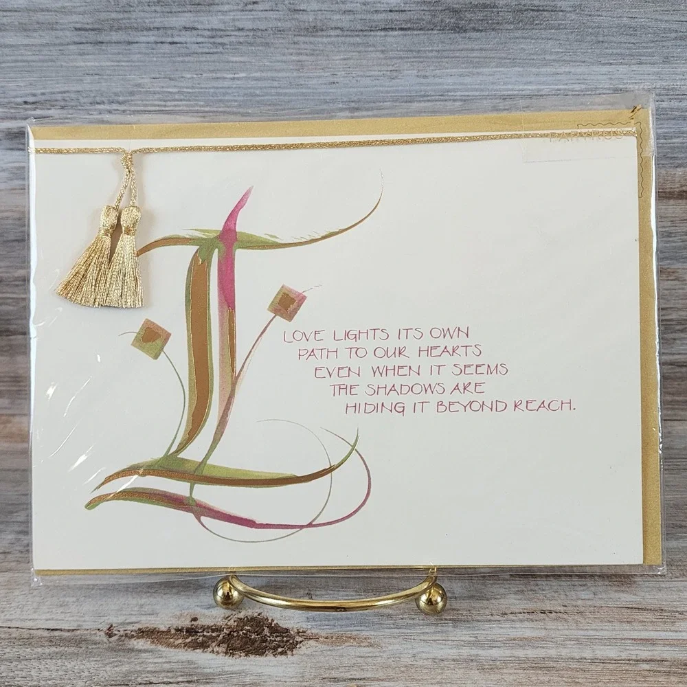 Papyrus Sympathy Greeting Card Gold Tassel Love Lights Path Candace Avery NEW